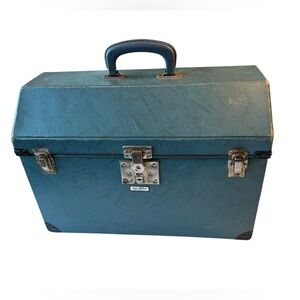 Vintage Alco Division Blue Pet Carrier Cat Dog Travel Case Trunk Tool Box RARE